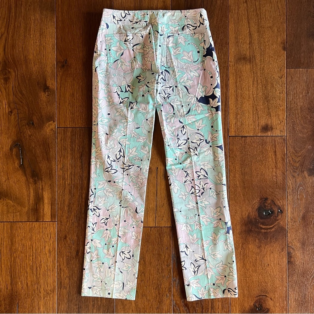 Emilio Pucci Vintage Straight Leg Floral Print Pants - Picture 4 of 9